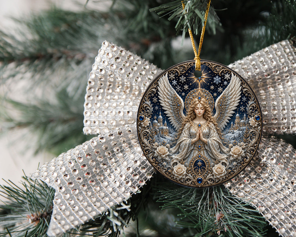 Angel Christmas Ornament 2026, Guardian Angel Christmas Tree Ornament, Ceramic Holiday Ornament