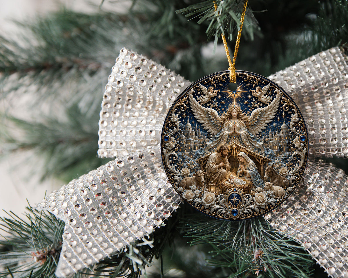 Nativity Scene Christmas Ornament 2026, Holy Family Ornament, Christian Christmas Decor, Religious Tree Ornament