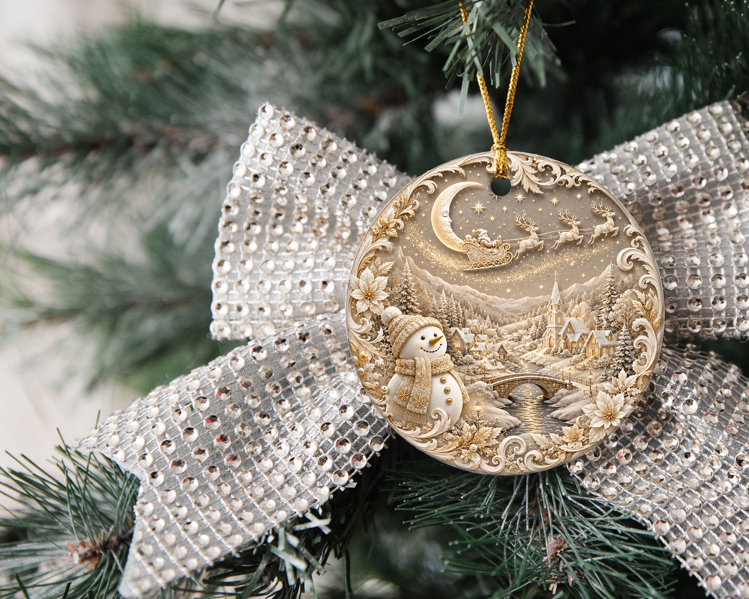 Snowman Keepsake Ornament 2026, Winter Christmas Ceramic Ornament, Holiday Tree Decoration