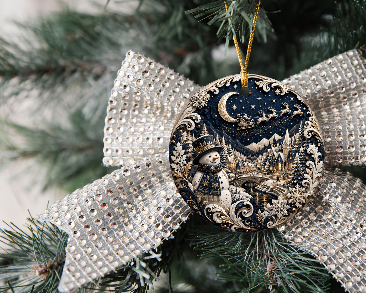2026 Blue Christmas Ornament, Snowman Winter Ornament, Christmas Tree Decoration, Holiday Keepsake