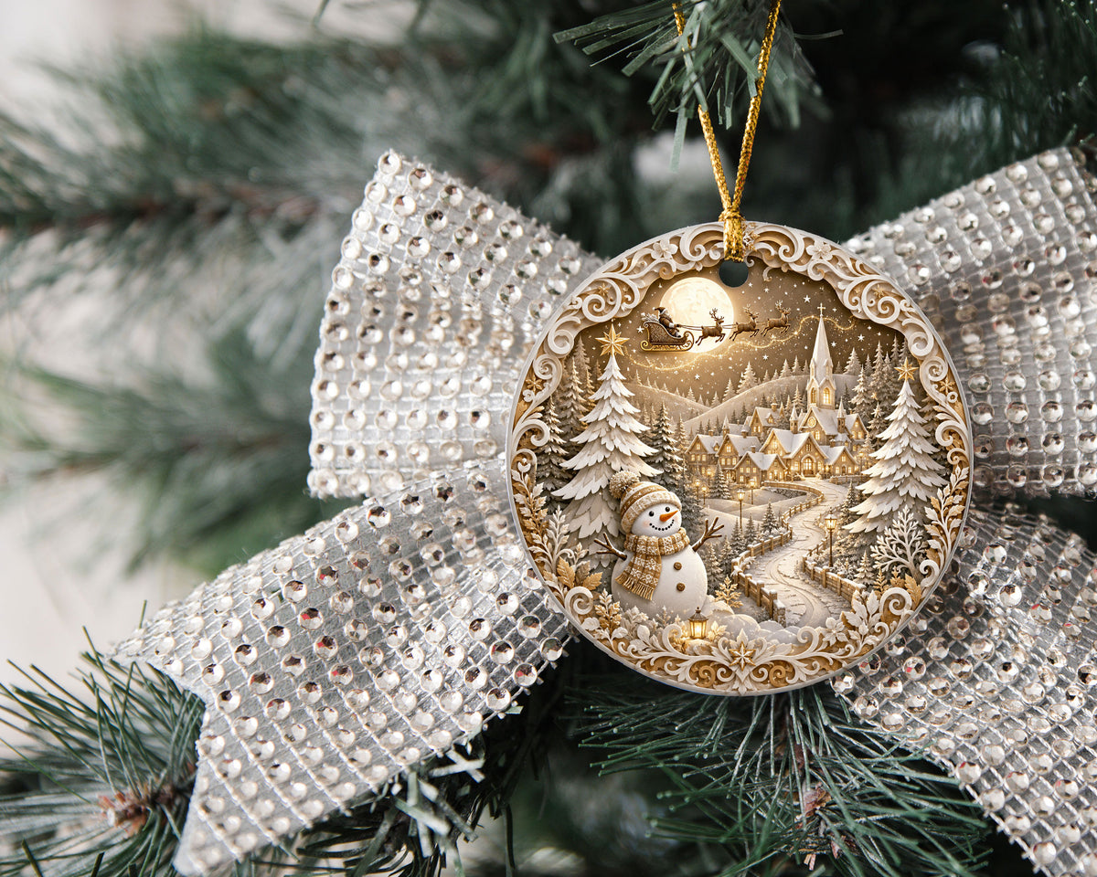 Snowman Keepsake Ornament 2026, Winter Christmas Ceramic Ornament, Holiday Tree Decoration, Festive Family Gift Idea