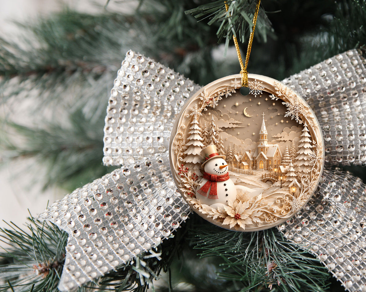 Rustic Snowman Christmas Ornament 2026, Winter Holiday Ornament, Cozy Christmas Tree Decoration, Keepsake Gift for Home Decor Lovers
