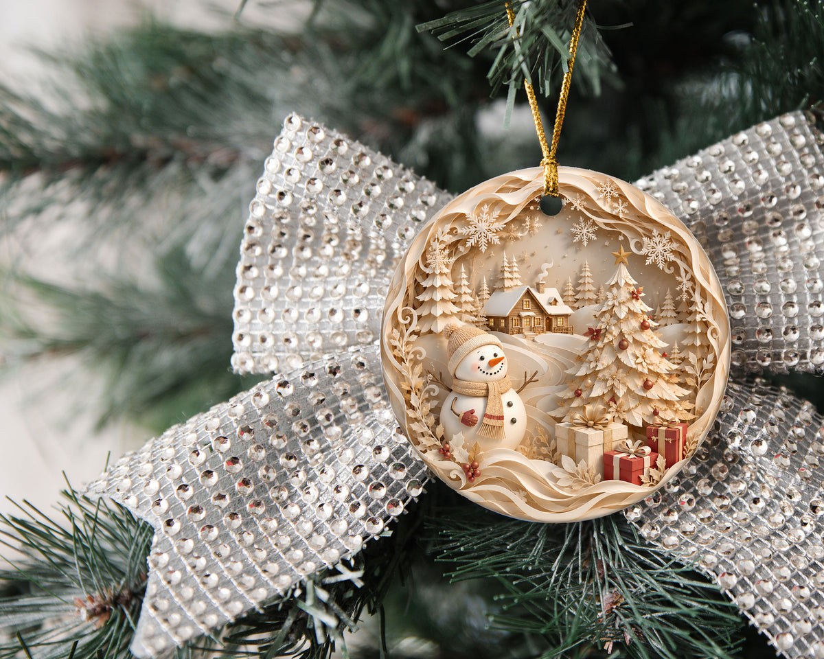 2026 Winter Wonderland Snowman Ornament, Christmas Tree Keepsake, Holiday Decoration, Festive Christmas Gift for Family and Friends