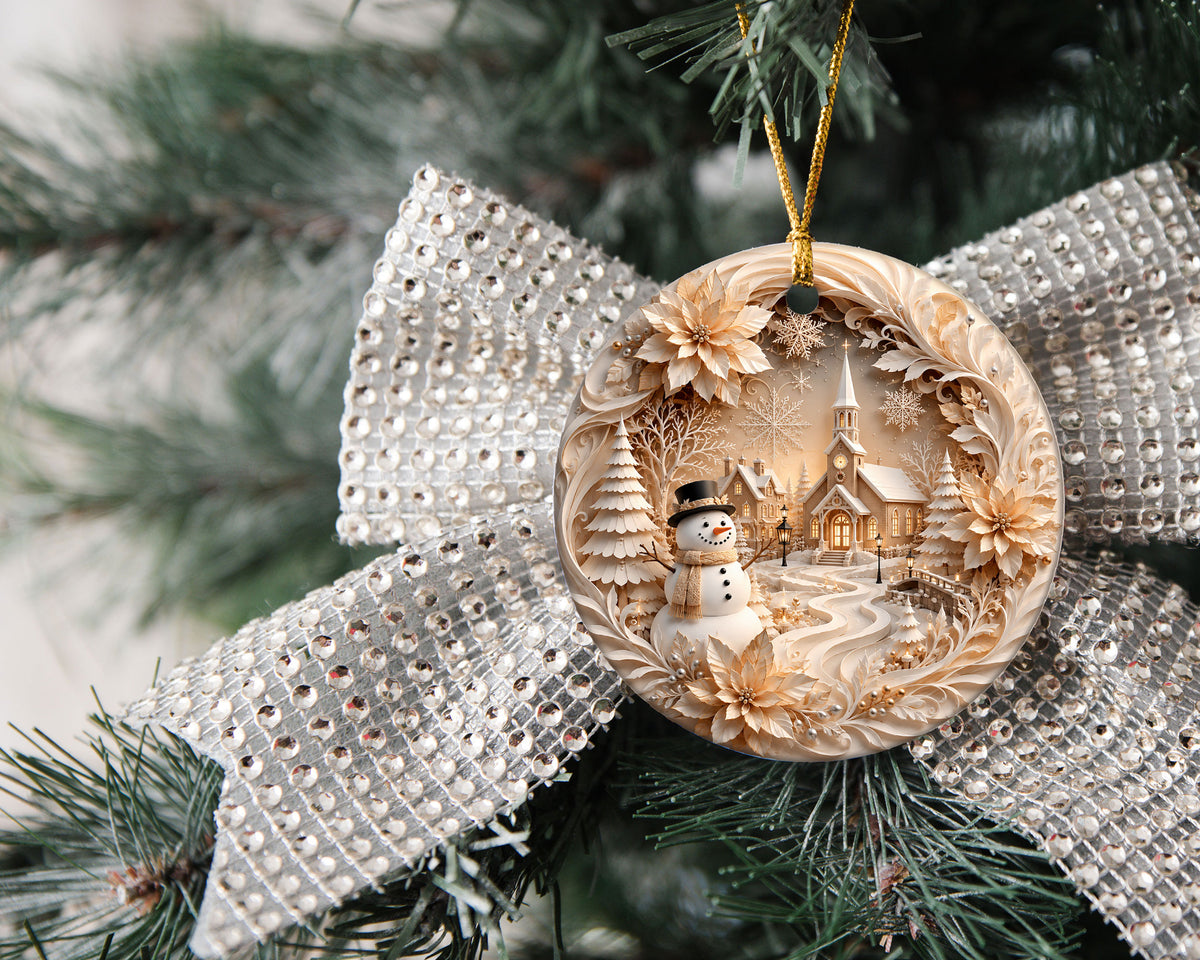 2026 Floral Snowman Christmas Ornament, Elegant Winter Holiday Ornament, Christmas Tree Keepsake, Festive Gift for Home Decor