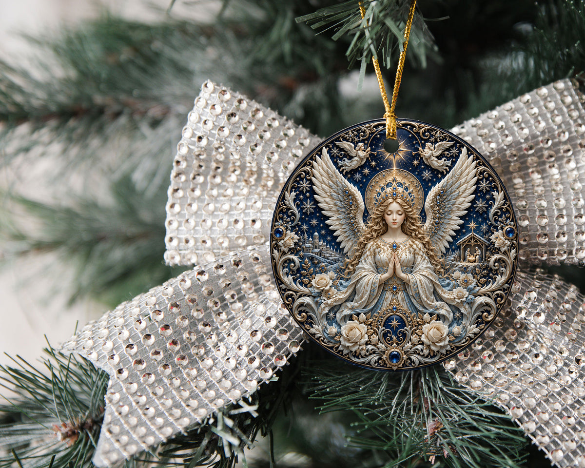 Guardian Angel Christmas Ornament 2026, Religious Ceramic Tree Ornament, Christmas Keepsake
