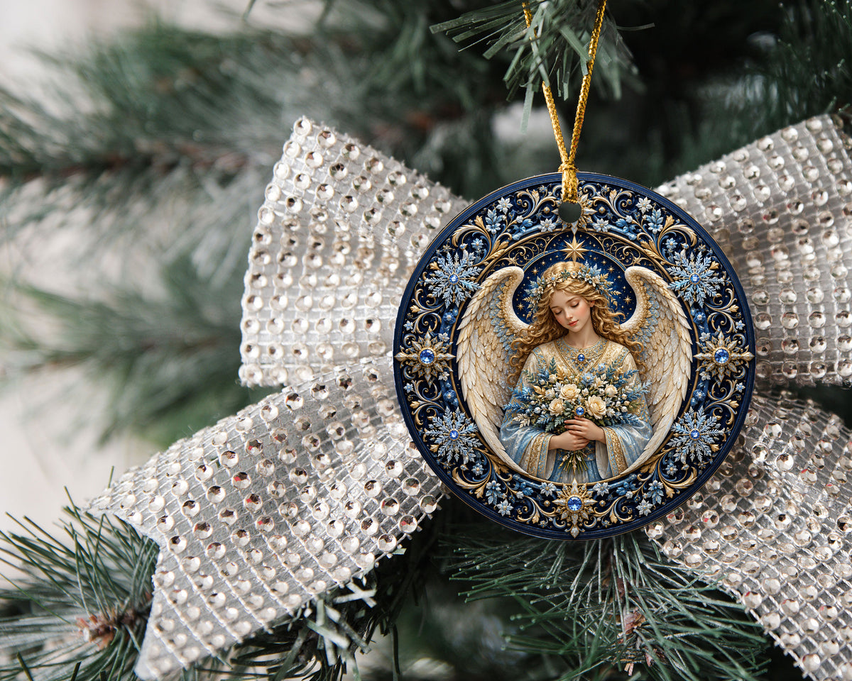 Ceramic Angel Christmas Ornament 2026, Religious Tree Ornament, Holiday Decoration, Guardian Angel Keepsake Gift for Christian Family