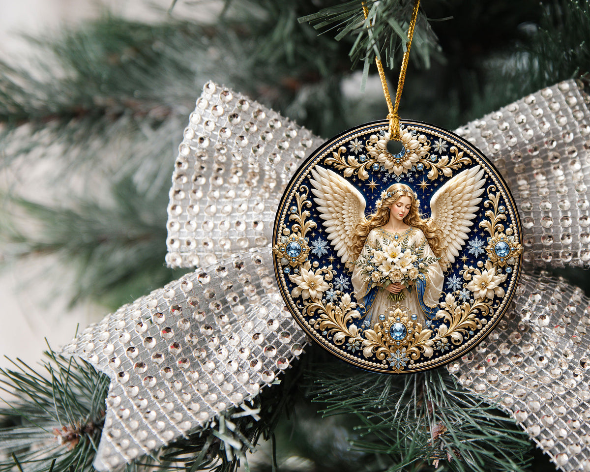 2026 Religious Angel Ornament, Christmas Tree Decoration, Guardian Angel Ceramic Ornament, Holiday Keepsake Gift for Christmas Lovers