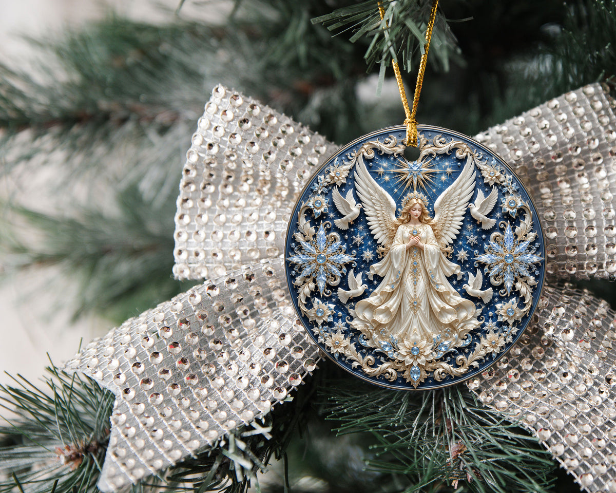 Guardian Angel Christmas Ornament 2026, Religious Tree Ornament, Ceramic Christmas Decoration, Holiday Keepsake