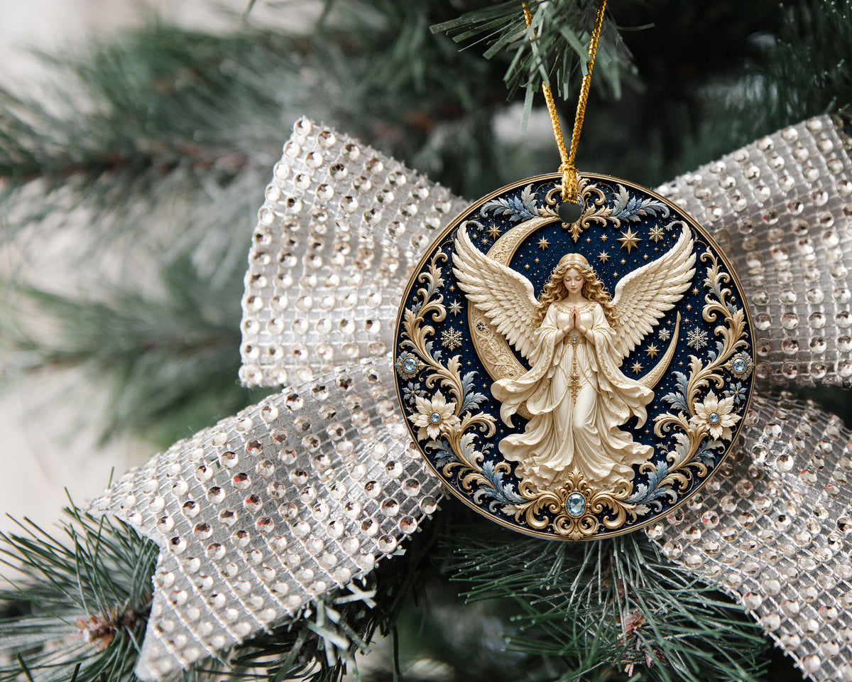 Angel Christmas Ornament 2026, Guardian Angel Christmas Tree Ornament, Ceramic Holiday Ornament