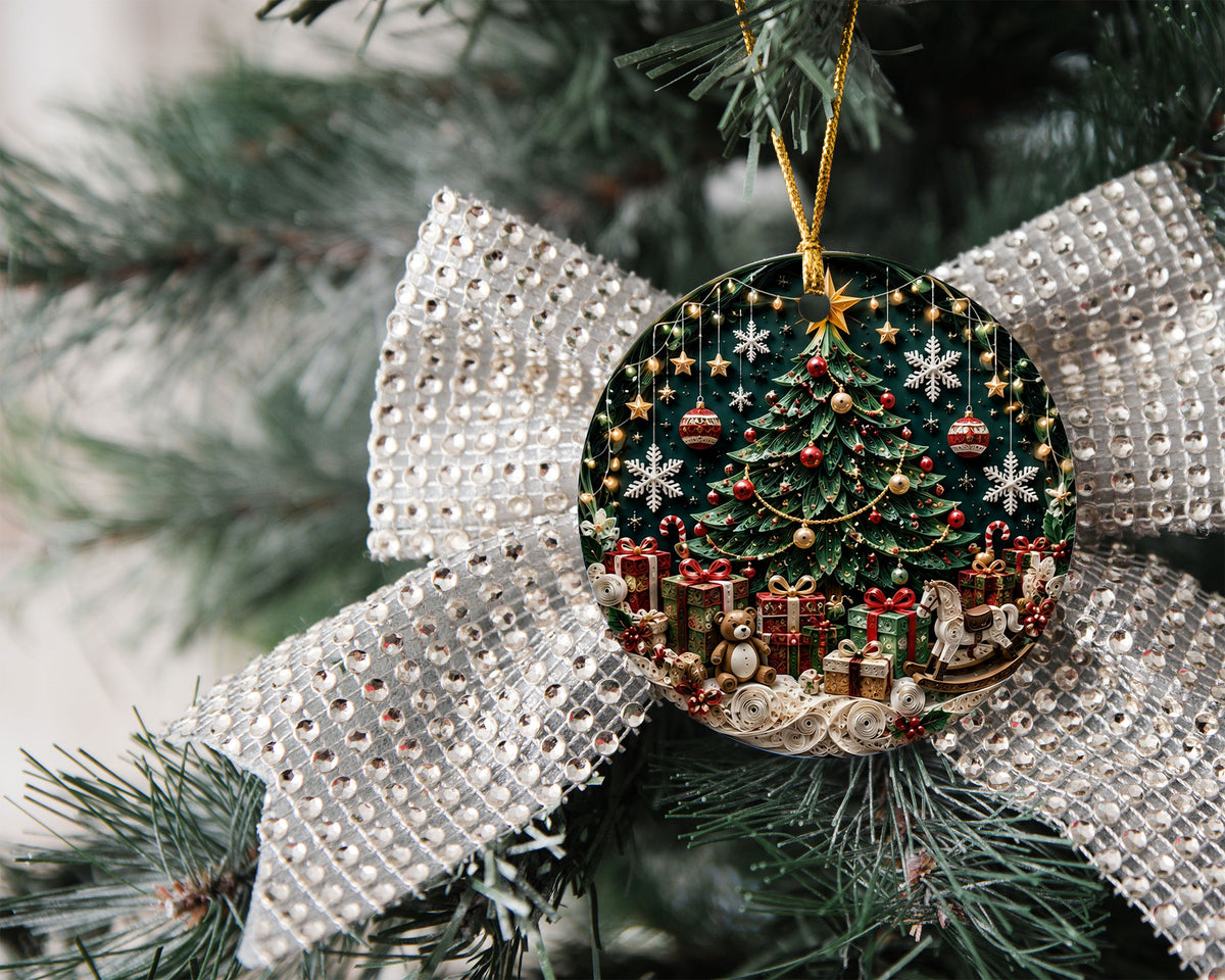 Christmas Tree Keepsake Ornament 2026, Elegant Ceramic Holiday Ornament, Festive Tree Decoration