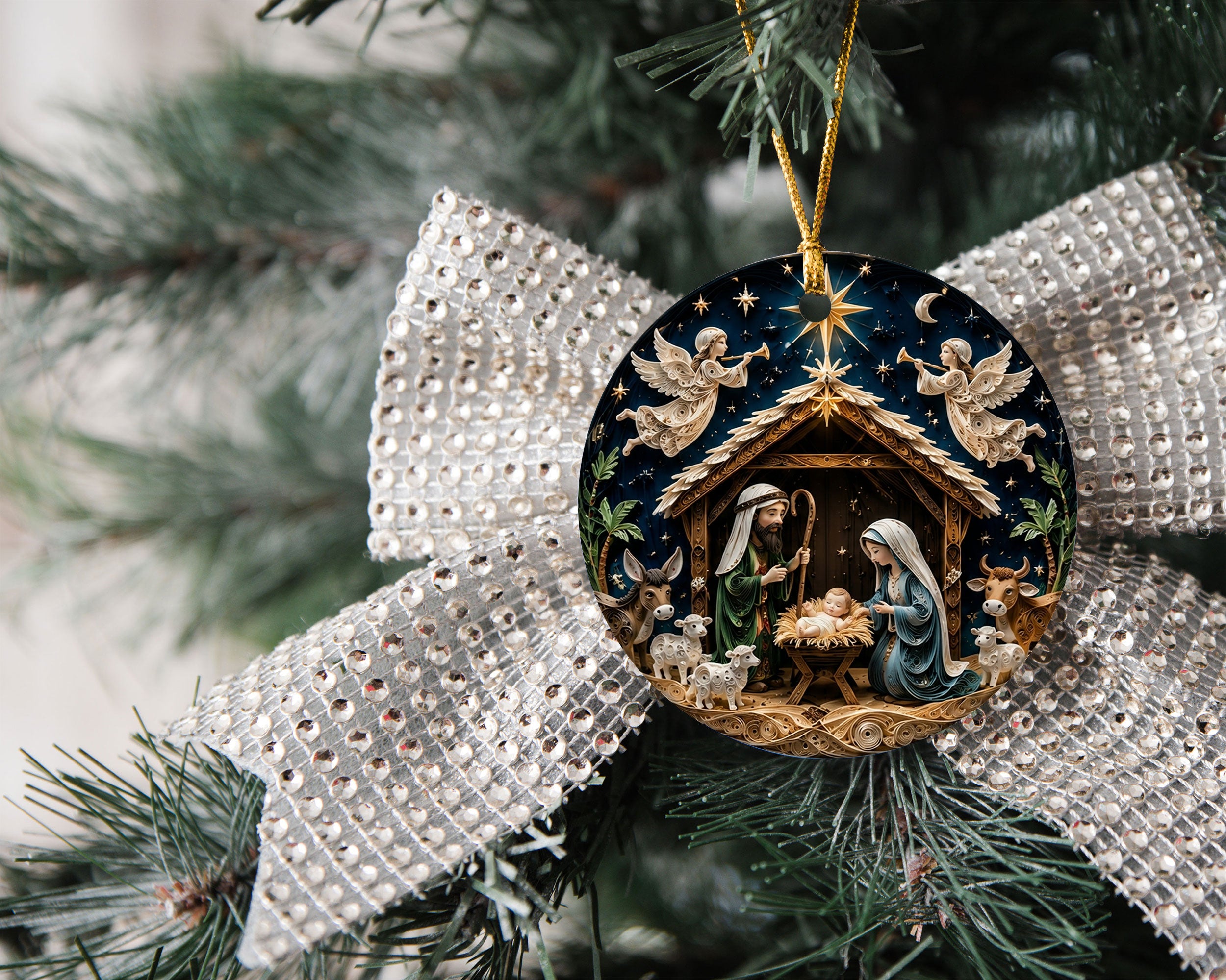 Holy Family Christmas Ornament 2026, Nativity Ornament, Christian Tree Decor, Religious Christmas Gift, Jesus Birth Keepsake Ornament