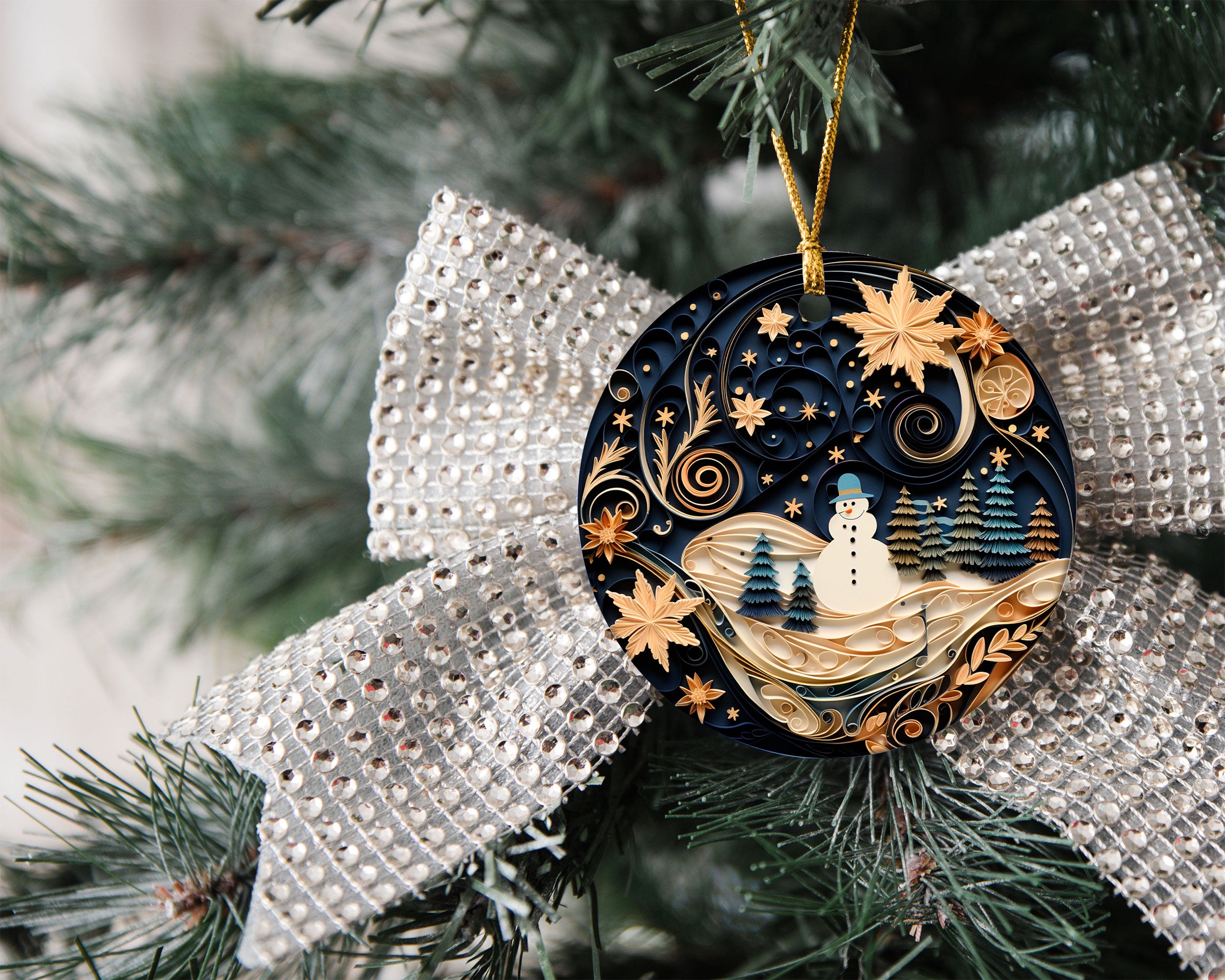 Layered Effect Snowman Christmas Ornament, Christmas 2026 Dated Ornament, Double-Sided Holiday Keepsake, Christmas Tree Gift, Festive Ornament