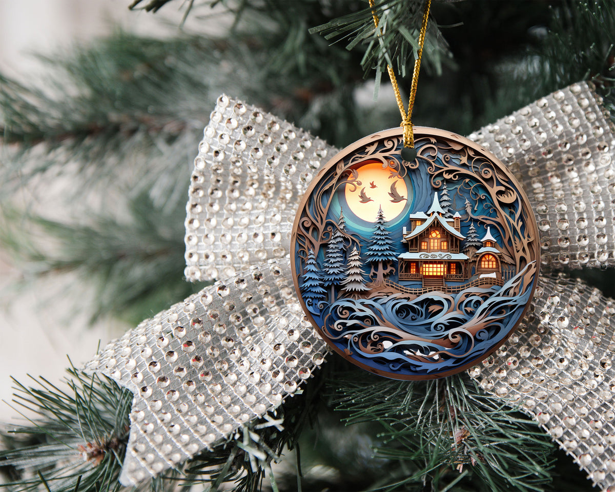 Night Art Ornament 2026, Christmas Ornament, Holiday Ornament, Christmas Tree Decor, Winter Keepsake, Christmas Gift, Tree Hanging Ornament