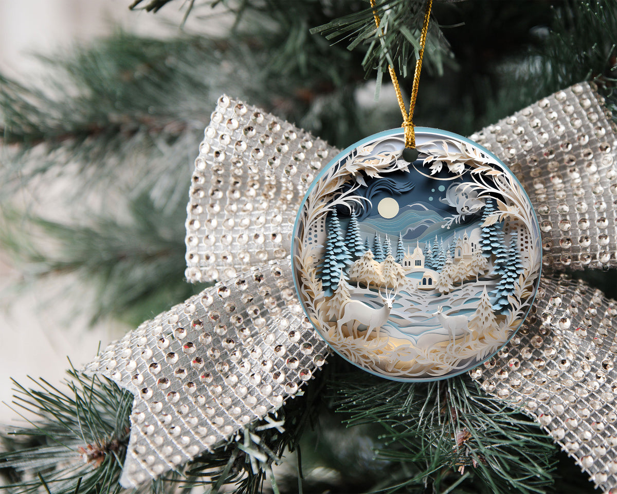 Winter Wonderland Christmas Ornament, Holiday Decor, Christmas Tree Decoration Festive Gift Idea