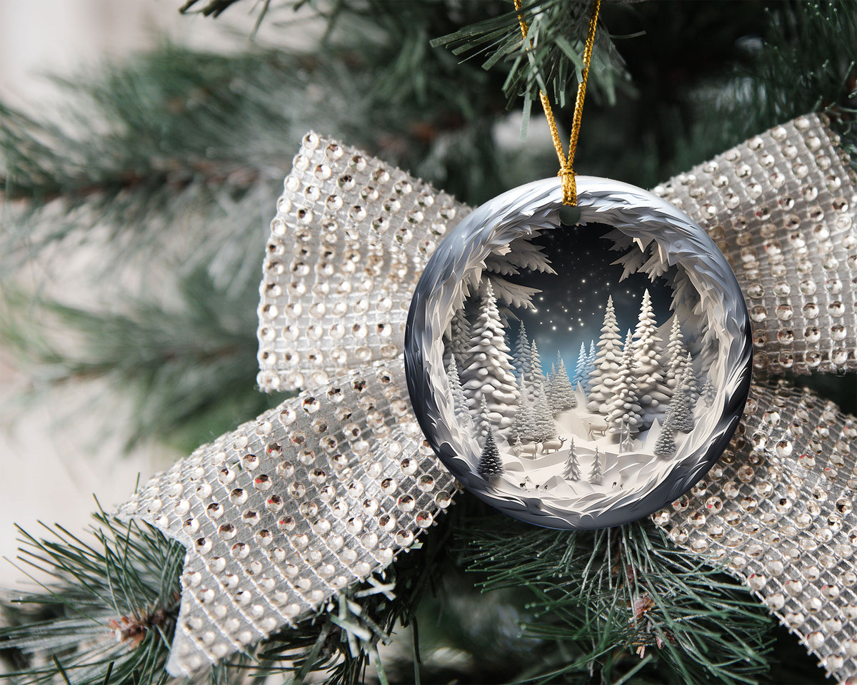 2026 Winter Scene Christmas Tree Ceramic Ornament, Christmas Tree Decor, Holiday Decoration, Christmas Keepsake, Seasonal Home Decor, Christmas Gift