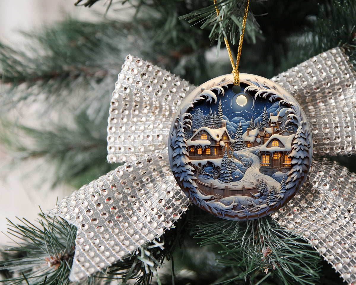Snowy Mountain Village Ornament 2026, Christmas Ornament, Holiday Tree Decor, Xmas Keepsake, Christmas Gift for Family