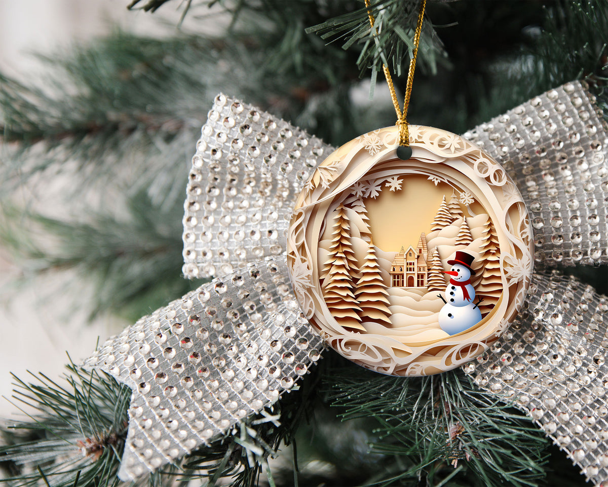 Snowman Winter Village Ornament 2026, Christmas Tree Ornament, Acrylic Christmas Decor, Holiday Keepsake Gift, Xmas Decoration