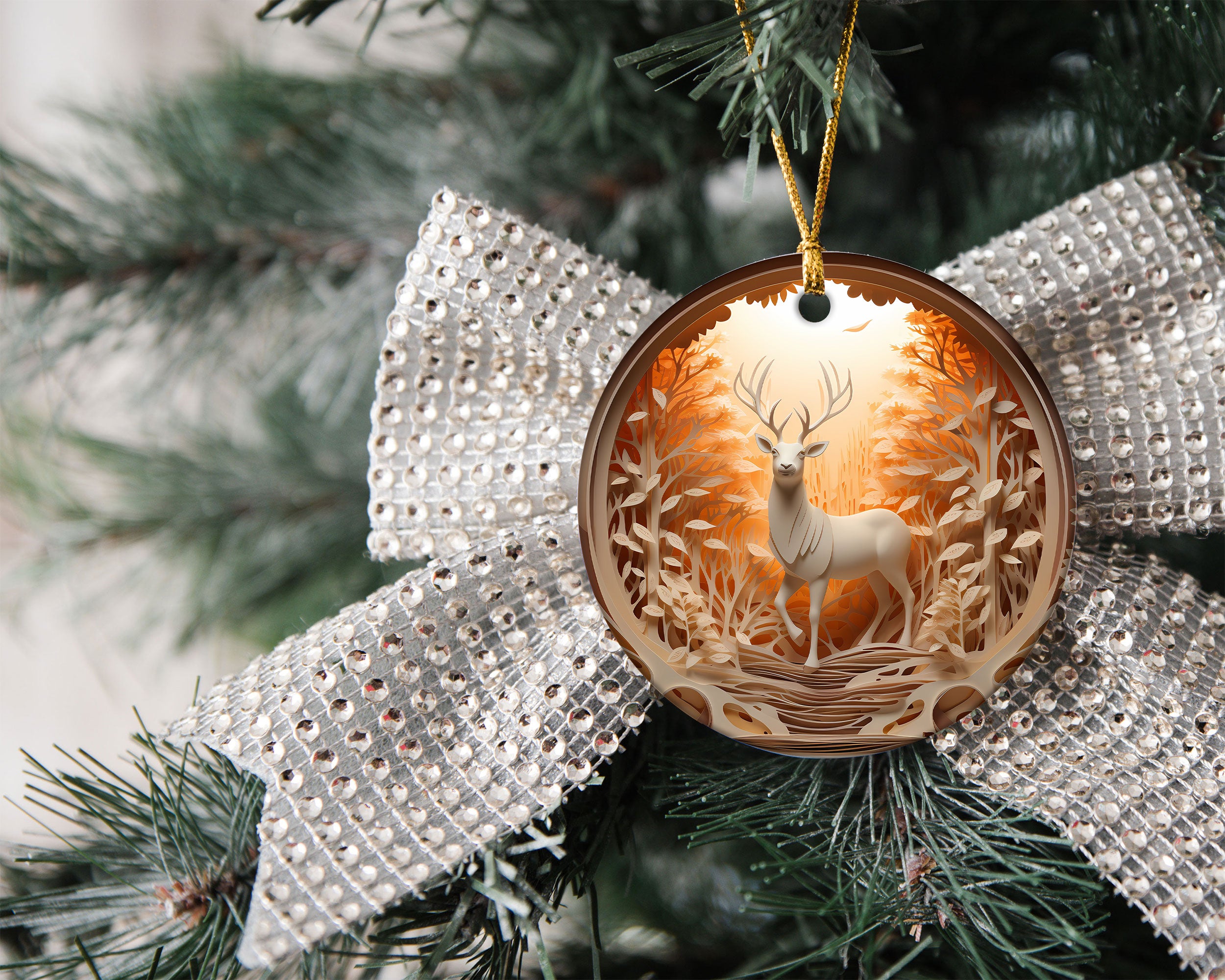 Majestic Forest Deer Ornament 2026, Christmas Tree Ornament, Holiday Keepsake Gift, Woodland Christmas Decor, Winter Gift Idea