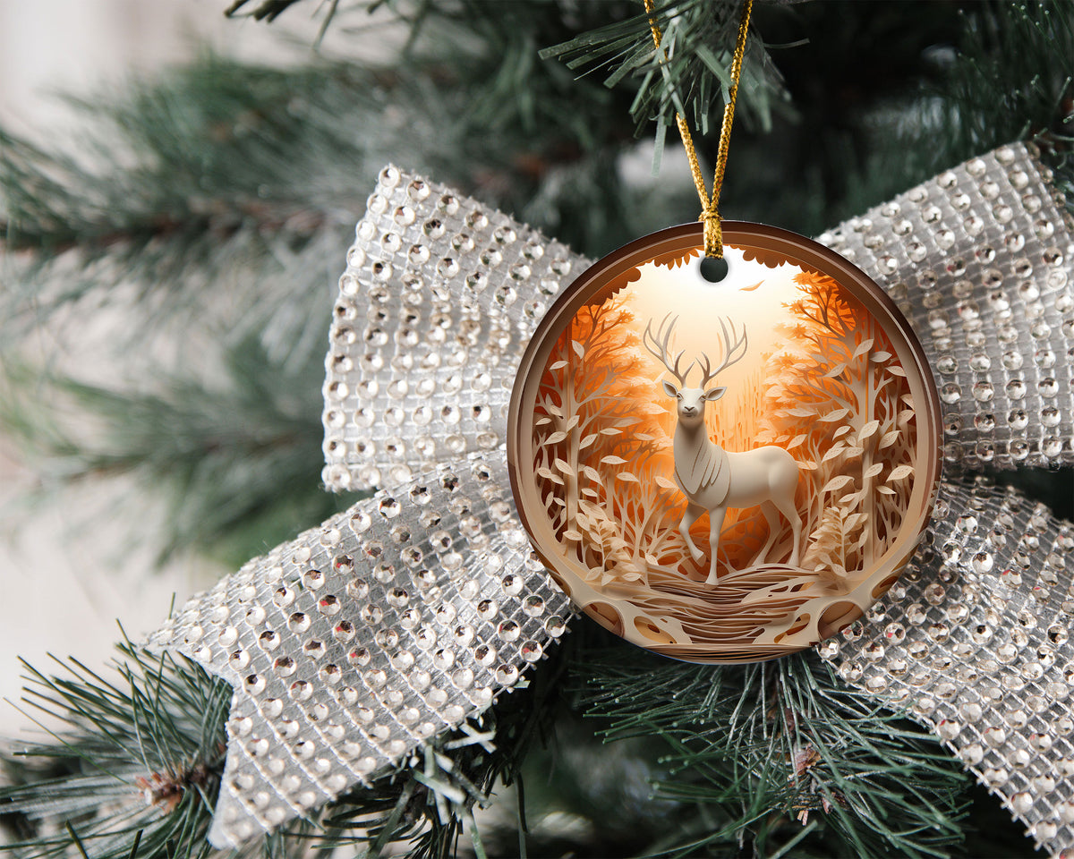 Majestic Forest Deer Ornament 2026, Christmas Tree Ornament, Holiday Keepsake Gift, Woodland Christmas Decor, Winter Gift Idea