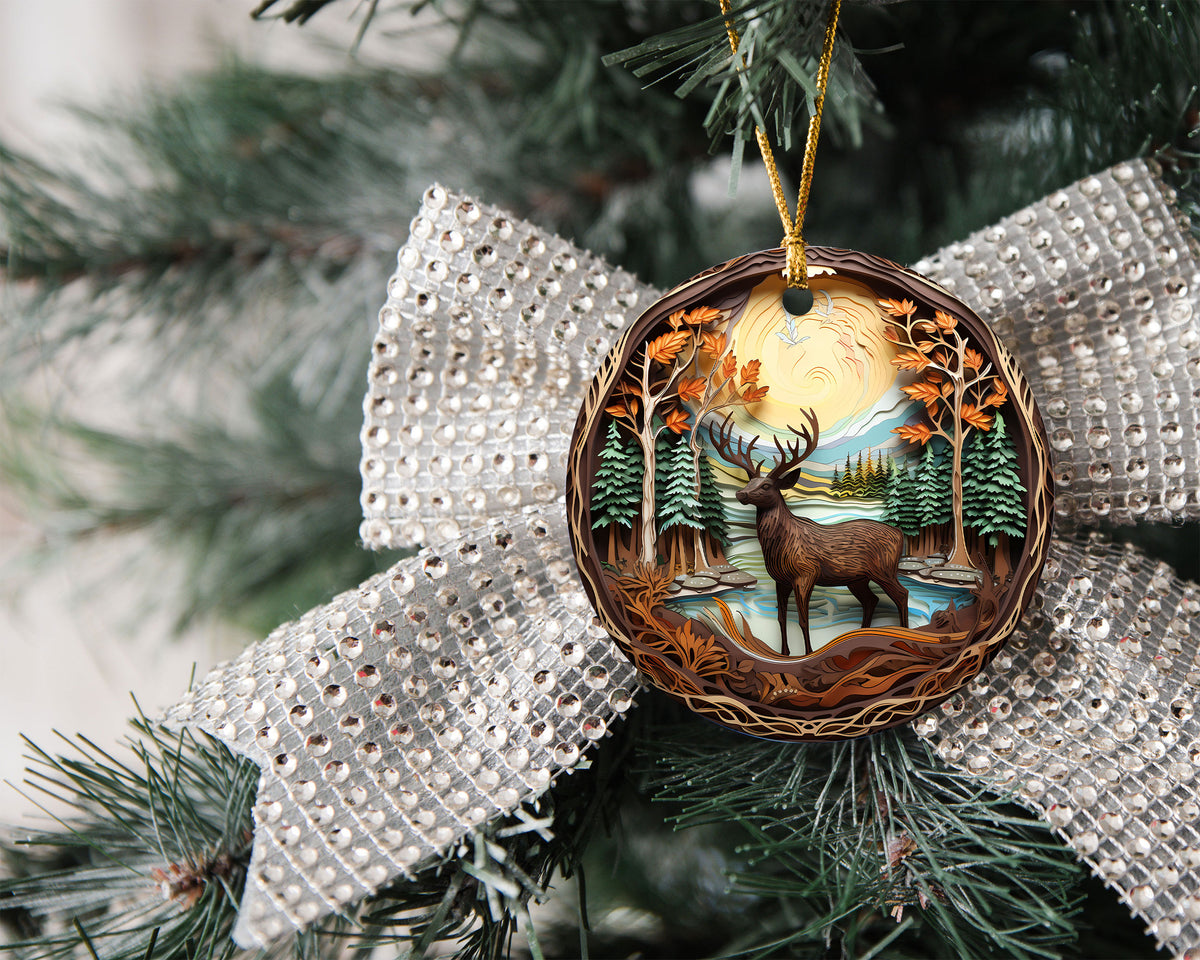 Rustic Deer Ornament 2026, Christmas Tree Ornament, Holiday Decoration, Acrylic Keepsake, Xmas Gift, Christmas Decor