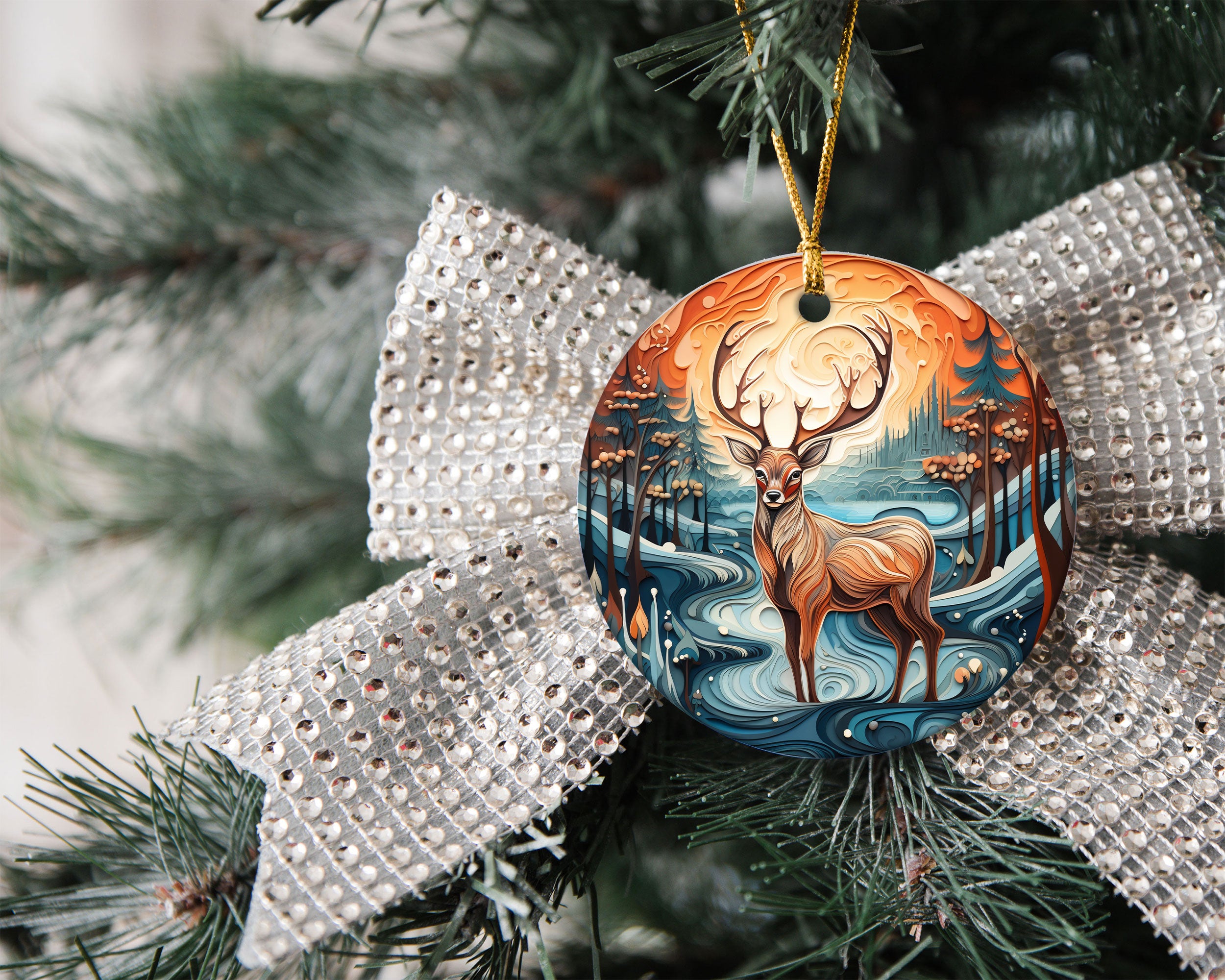Paper Quilling Deer Ornament 2026, Christmas Ornament, Woodland Christmas Decor, Deer Christmas Gift, Holiday Keepsake, Nature Lover Gift