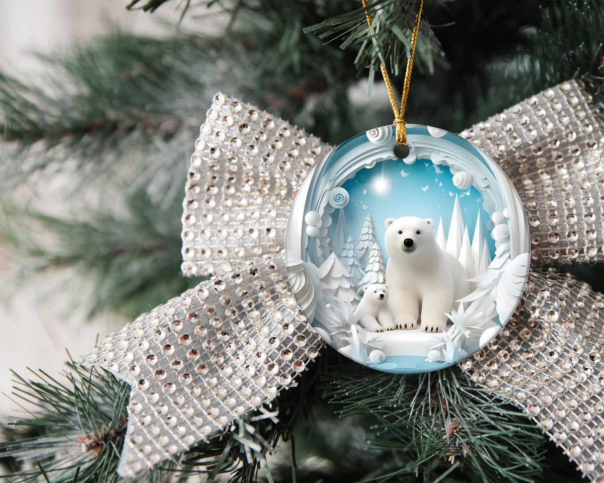 Baby Polar Bear Ornament 2026, Winter Animal Christmas Ornament, Arctic Holiday Decor, Christmas Keepsake