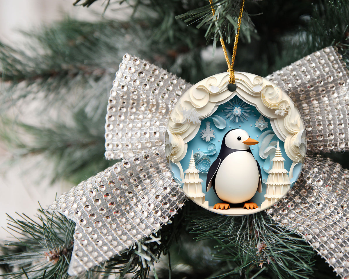Penguin Christmas Ornament 2026, Winter Wonderland Tree Decoration, Cute Arctic Animal Keepsake