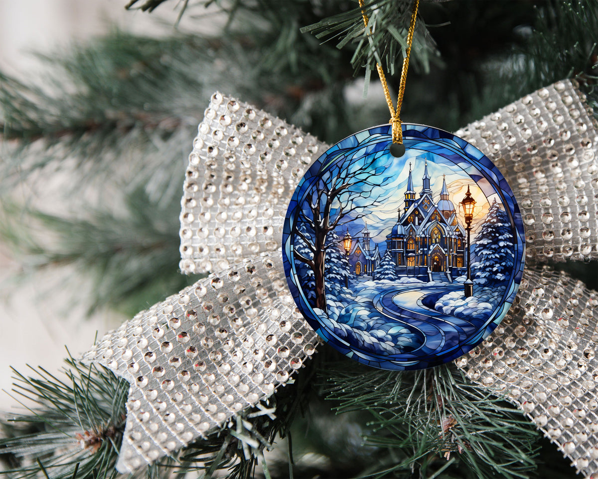 Stained Glass Style Christmas Ornament 2026, Christmas Tree Decor, Holiday Keepsake, Winter Decoration
