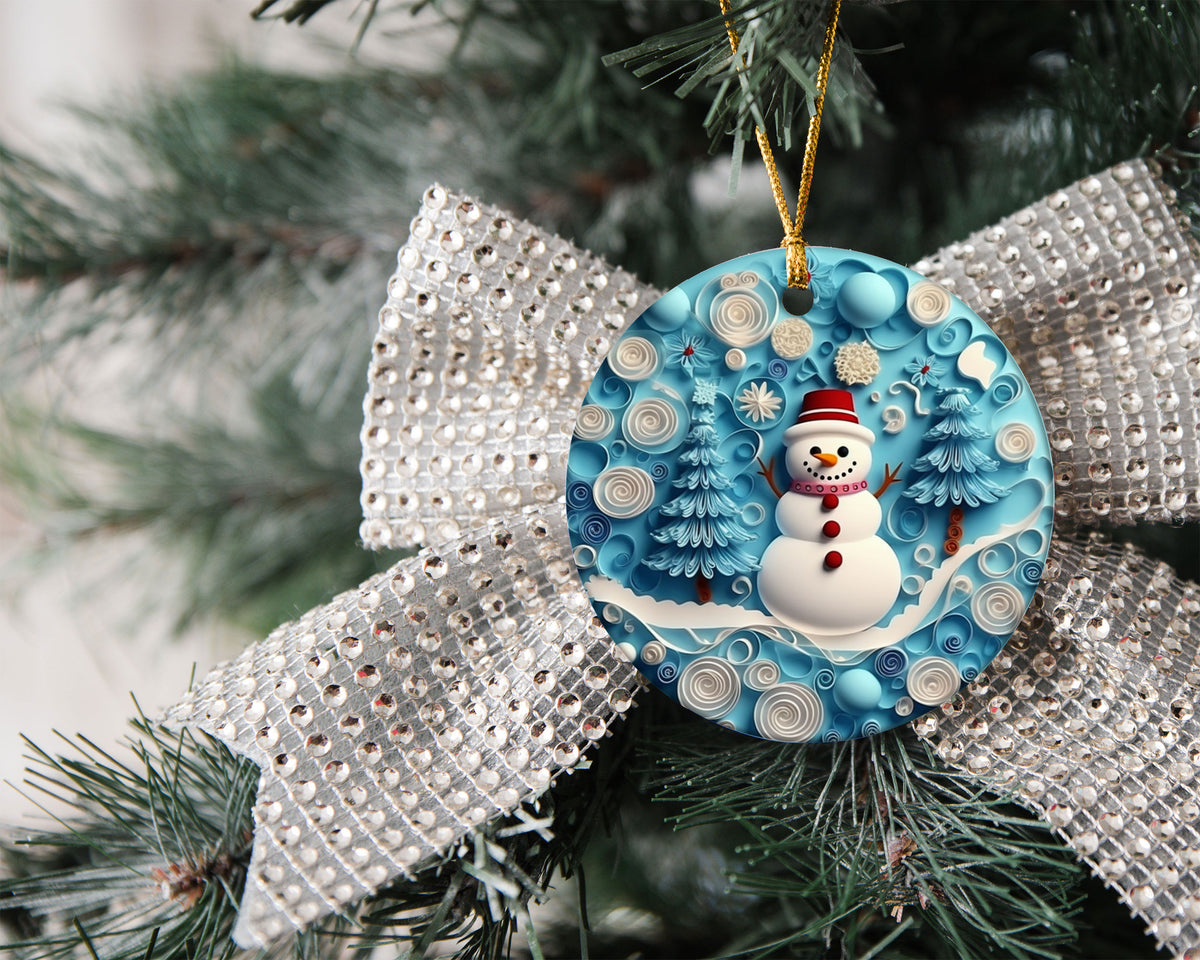 Snowman Tree Ornament 2026, Christmas Paper Art Ornament, Winter Holiday Decor, Seasonal Christmas Decoration, Gift Idea