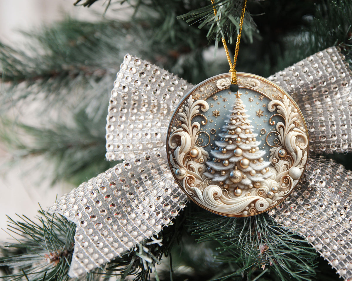 Snowy Christmas Tree Ornament 2026, Winter Christmas Ornament, Pine Tree Holiday Decor, Nature Christmas Gift