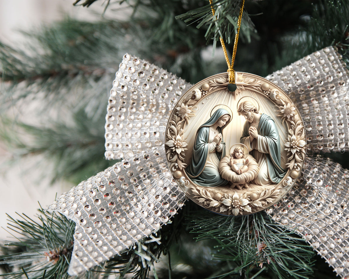 Nativity Scene Christmas Ornament 2026, Holy Family Ornament, Christian Christmas Decor, Religious Tree Ornament, Faith Christmas Gift