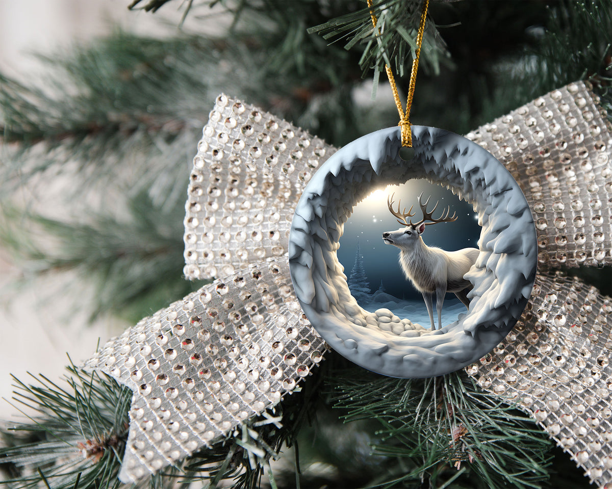 Nature Inspired Christmas Ornament 2026, Layered Deer Forest Ornament, Winter Woodland Keepsake, Holiday Keepsake Ornament
