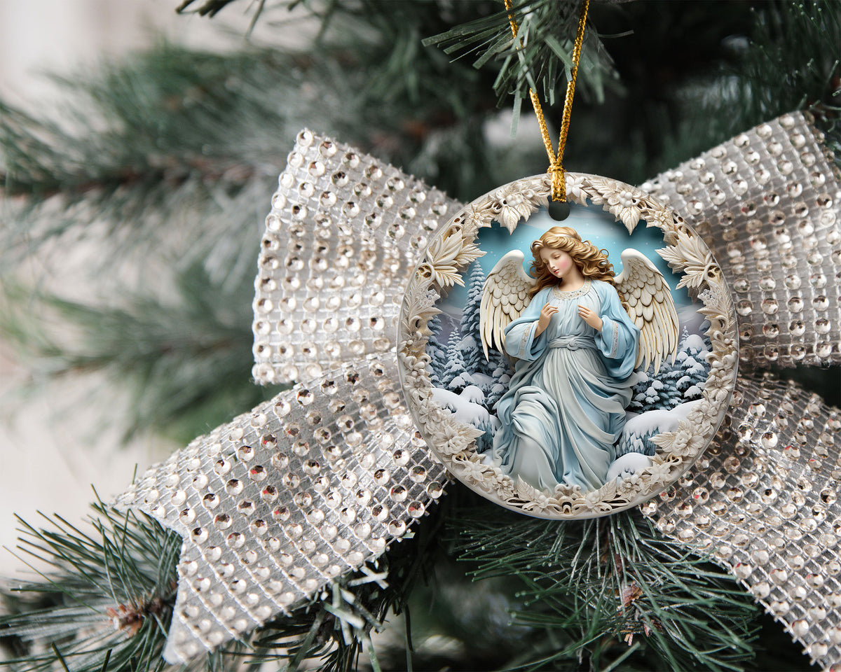 Religious Christmas Ornament, Angel Prayer Ornament, Christian Holiday Decor, 2026 Christmas Ornament