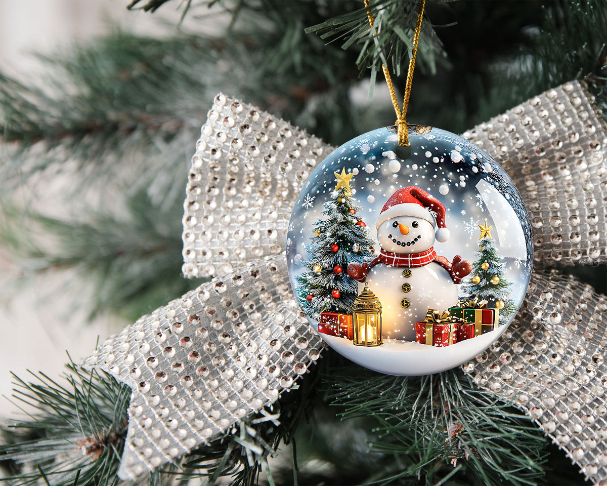 Christmas Snowman Ornament 2026, Cute Winter Ceramic Ornament, Holiday Tree Decoration, Christmas Keepsake Gift for Friends and Family