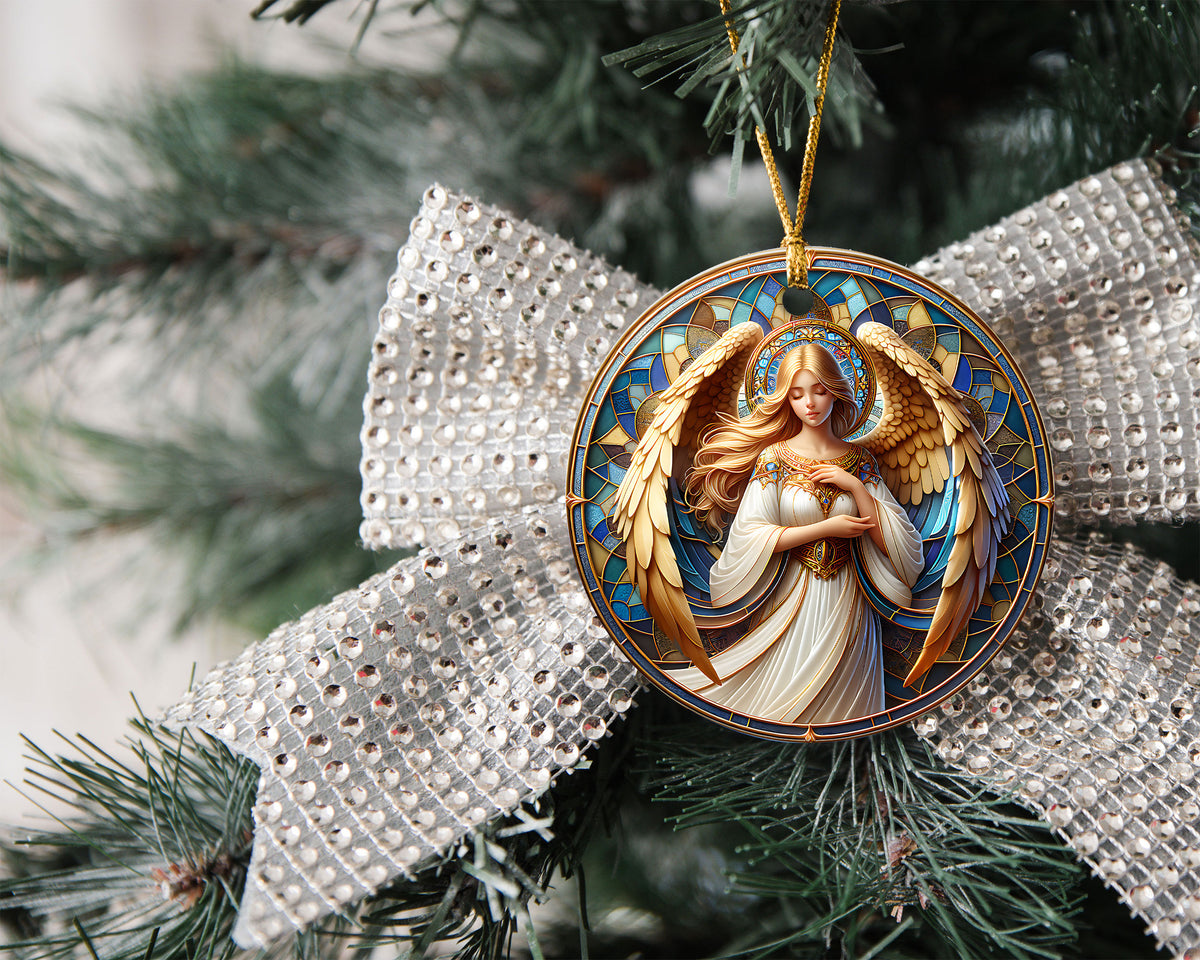 Religious Christmas Ornament, Angel Prayer Ornament, Christian Holiday Decor, 2026 Christmas Ornament