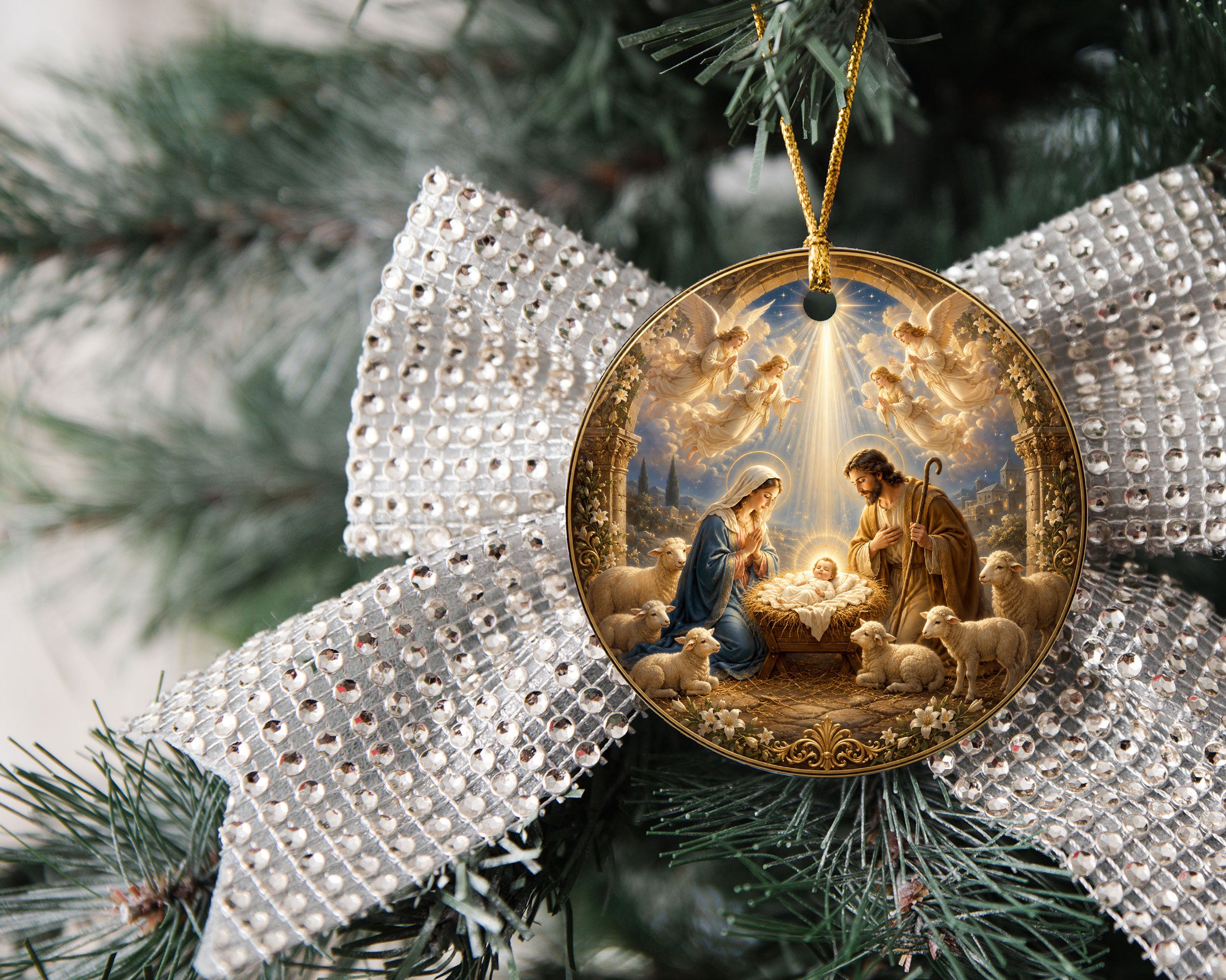 2026 Nativity Scene Christmas Ornament, Christian Christmas Decor, Holy Family Keepsake, Religious Tree Ornament Gift