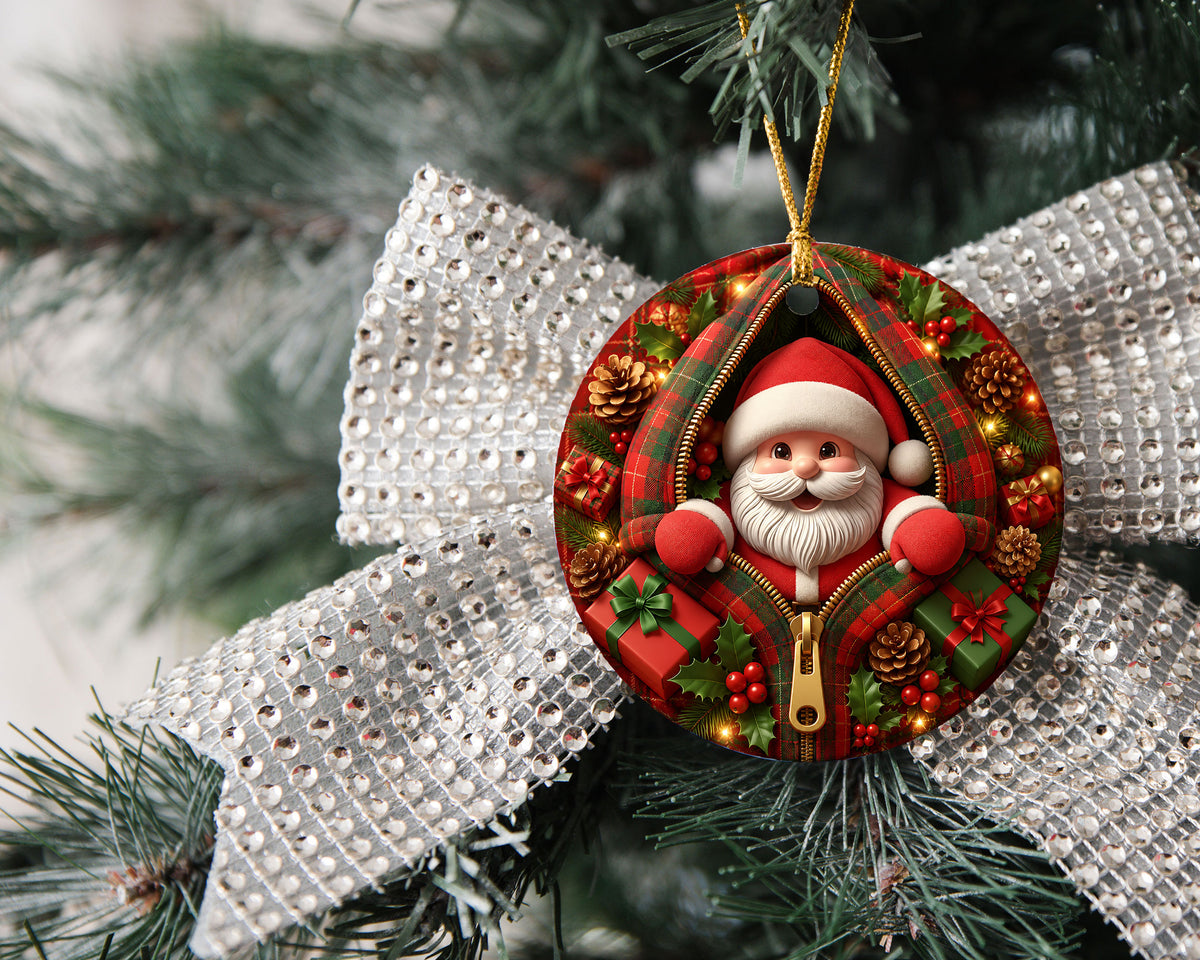 Cute Santa Ornament 2026, Christmas Santa Claus Ornament, Funny Santa Decor, Christmas Tree Ornament