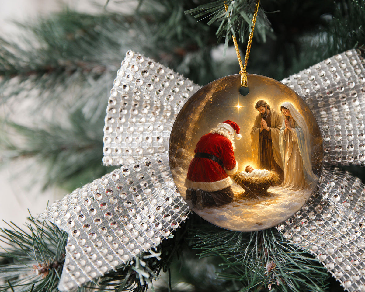 Santa Baby Jesus Christmas Ornament 2026, Religious Nativity Ornament, Holy Family Christmas Decoration, Christian Tree Keepsake Gift