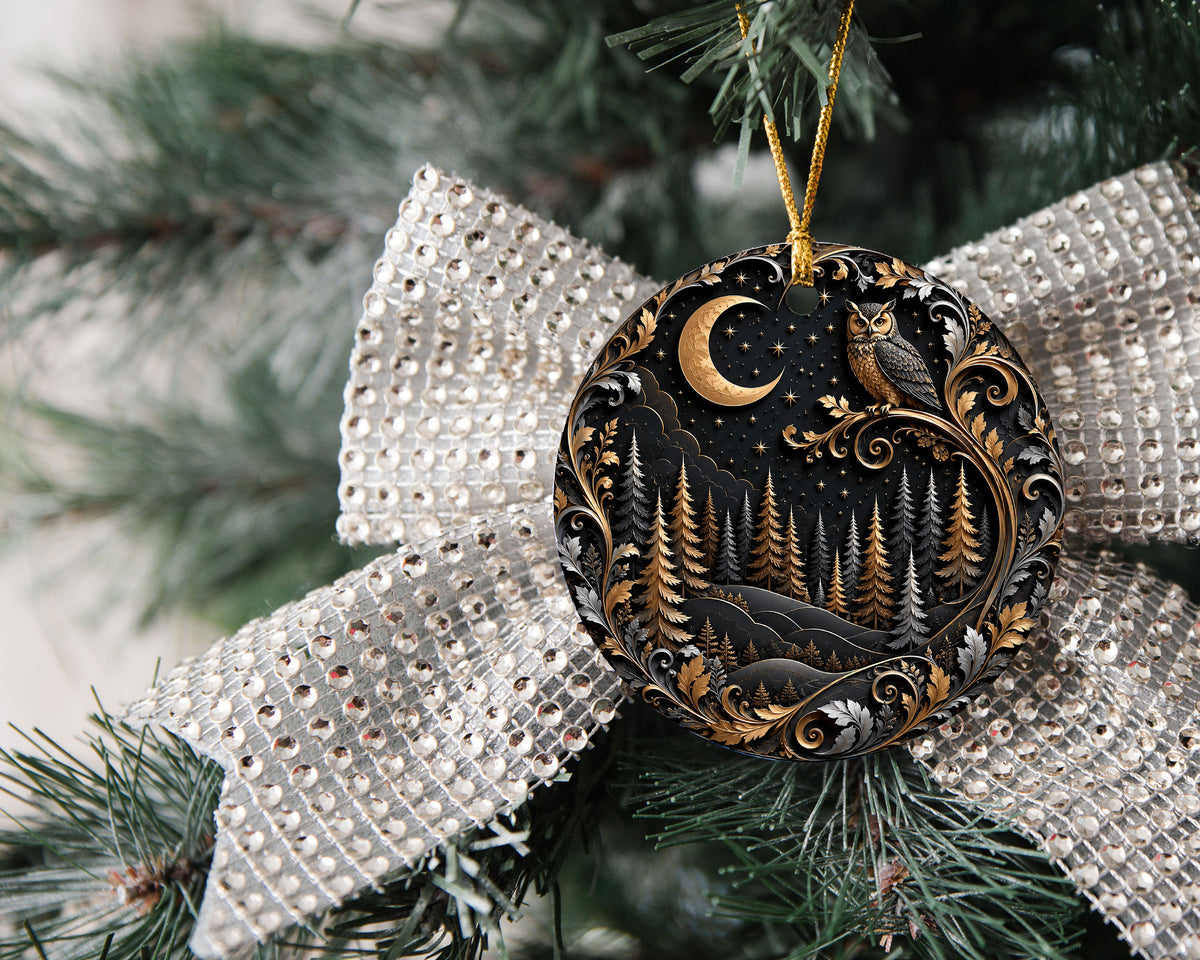 Christmas Ornament 2026, Owl Moon Ornament, Winter Christmas Tree Decoration, Holiday Keepsake, Christian Christmas Gift Idea