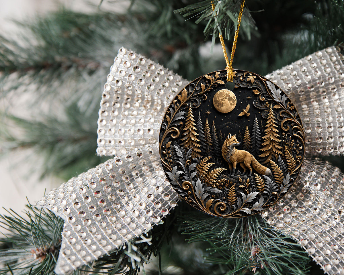 Christmas Keepsake Ornament 2026, Wolf Ornament, Moonlit Winter Landscape Decoration, Christian Holiday Gift, Festive Christmas Decor