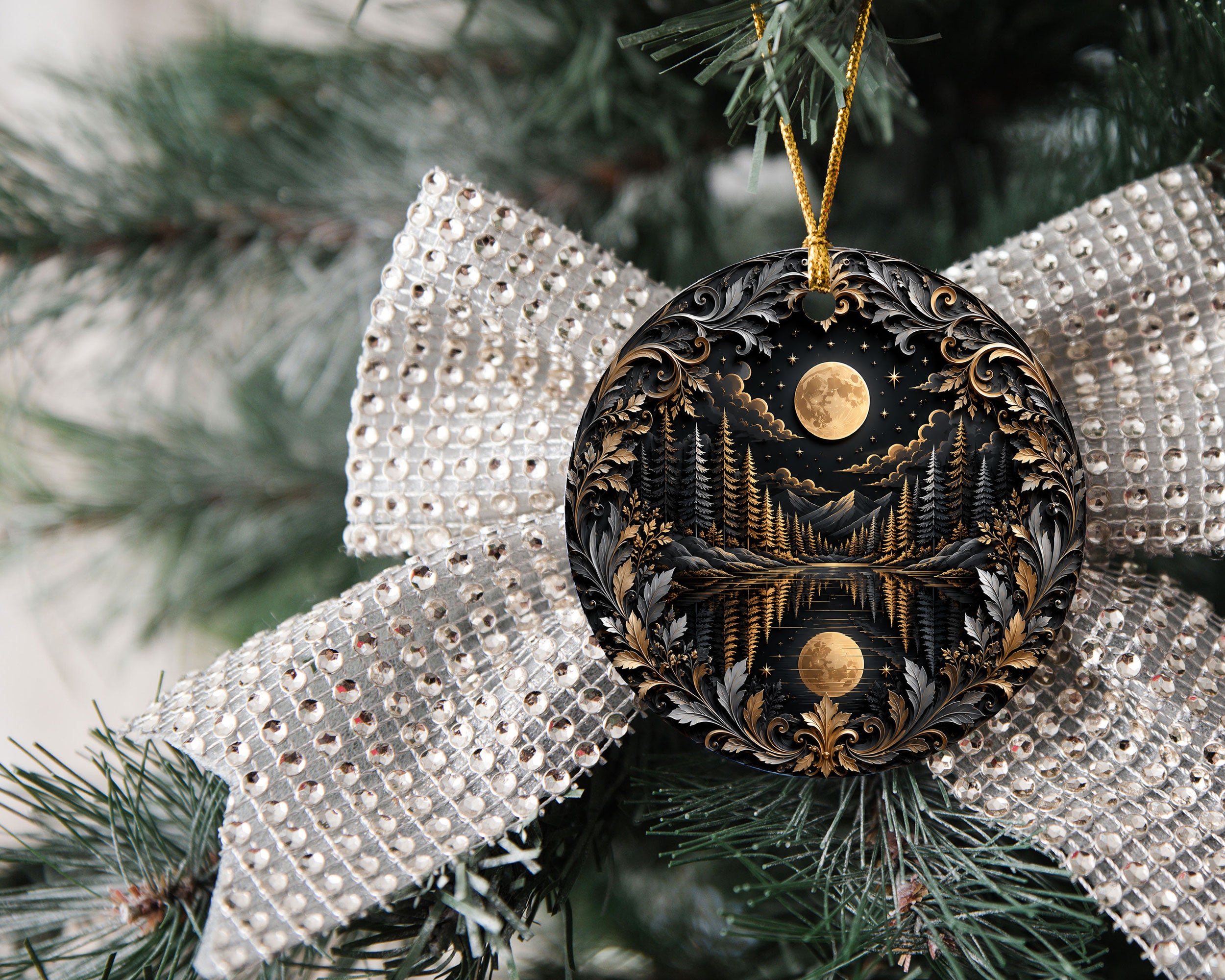 Christmas Ornament 2026, Moon Ornament, Winter Christmas Tree Decoration, Holiday Keepsake, Christian Christmas Gift Idea