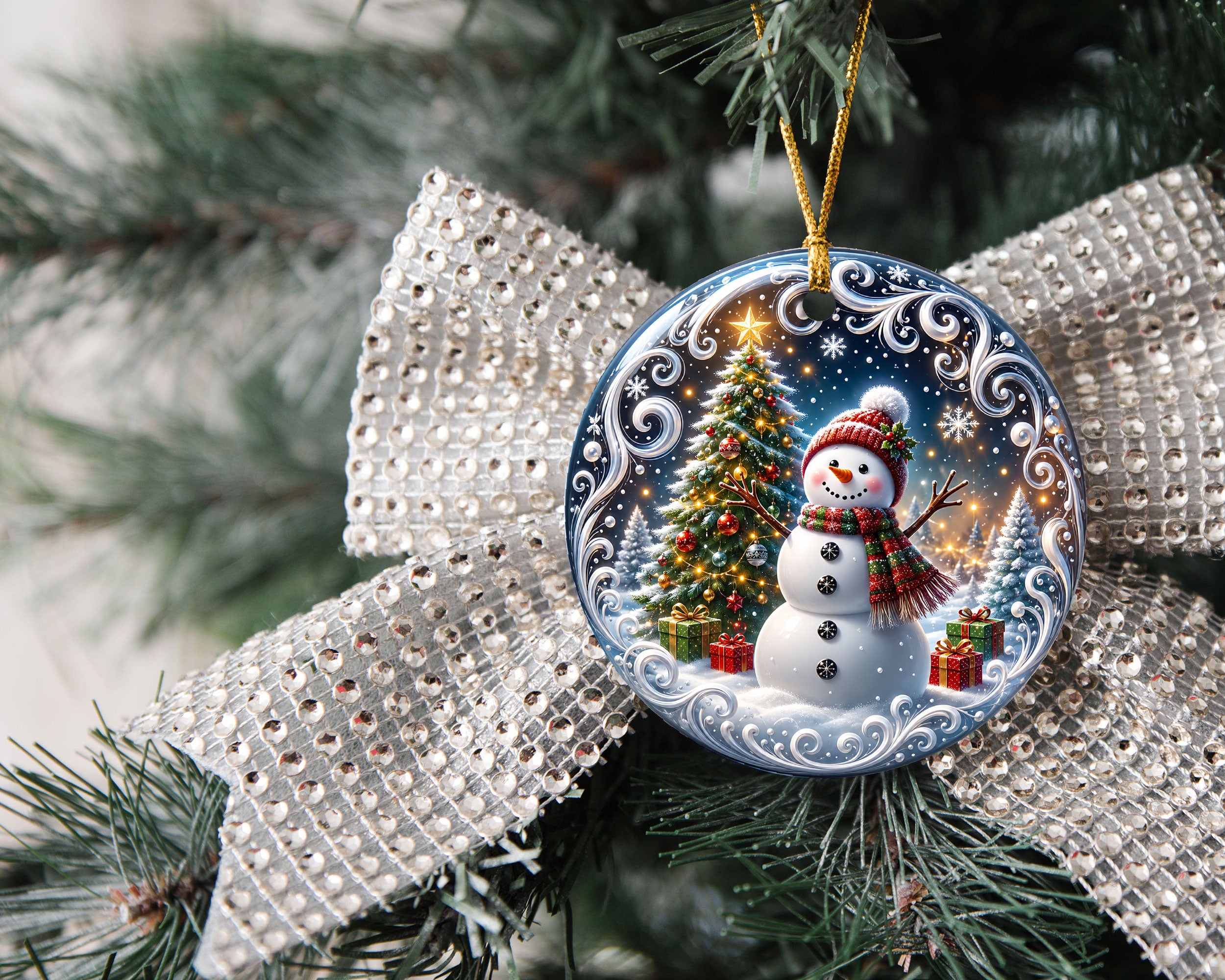 Christmas Snowman Ornament 2026, Winter Tree Ornament, Holiday Keepsake Decoration