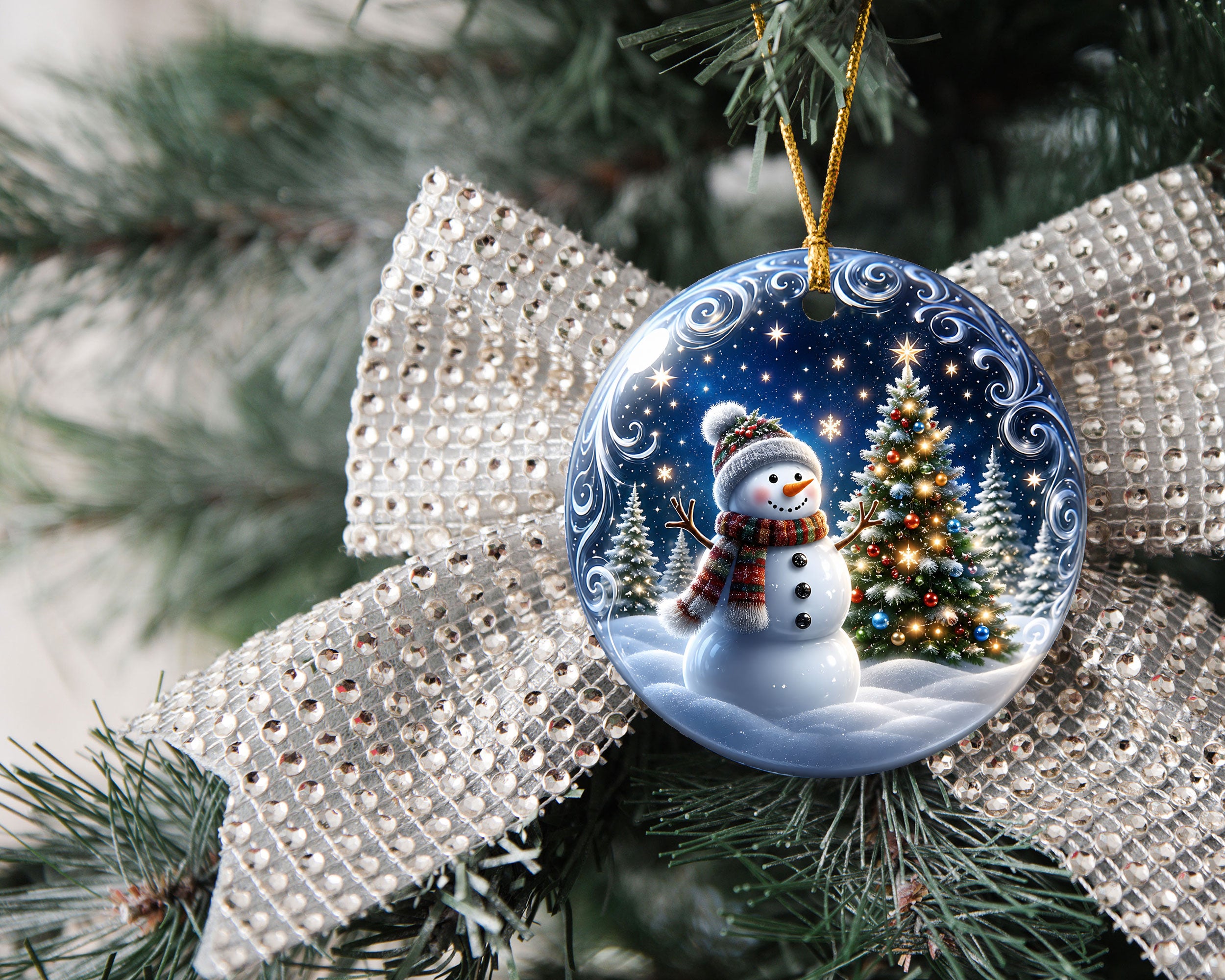 Blue Snowman Christmas Ornament 2026, Holiday Tree Decoration, Christmas Keepsake Ornament