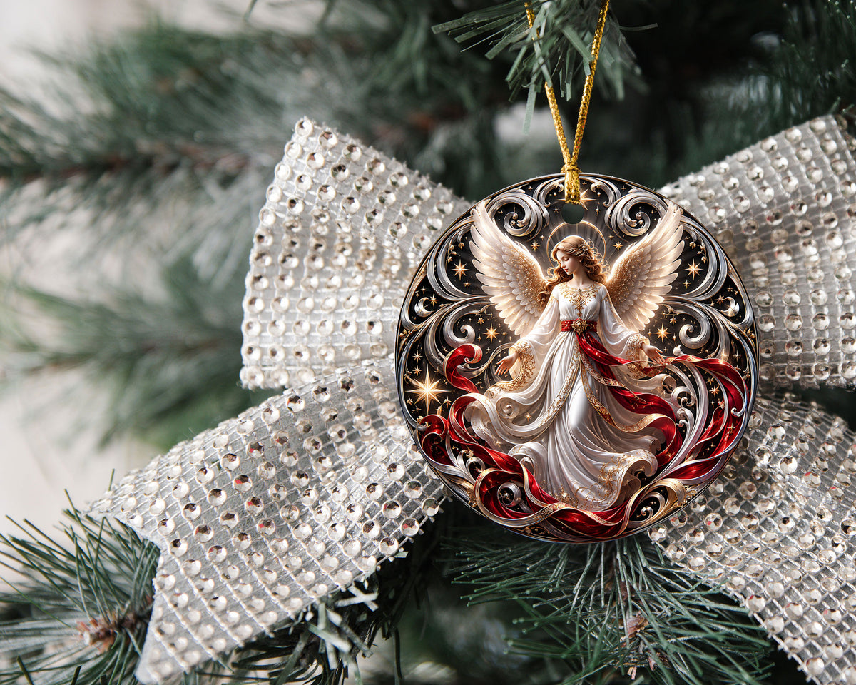 Winter Angel Christmas Ornament 2026, Moonlit Christmas Tree Decoration, Celestial Holiday Ornament