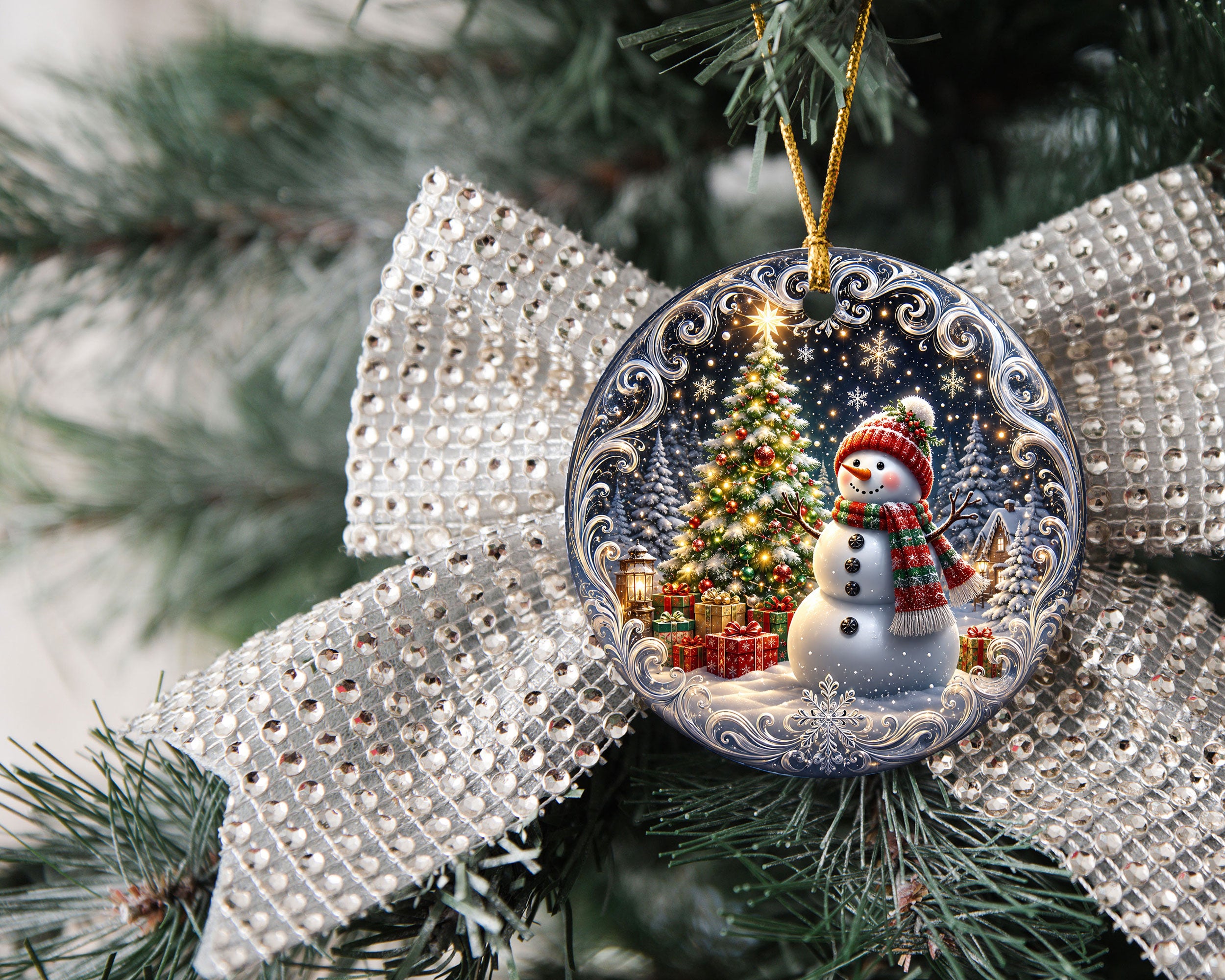 Blue Winter Christmas Ornament 2026, Snowman Tree Ornament, Holiday Keepsake Decoration, Christmas Gift