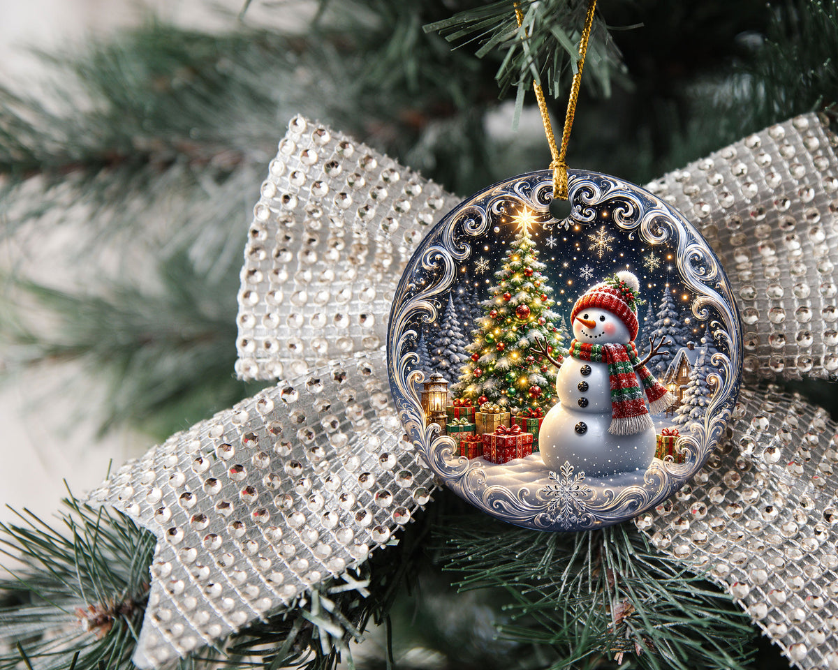 Blue Winter Christmas Ornament 2026, Snowman Tree Ornament, Holiday Keepsake Decoration, Christmas Gift