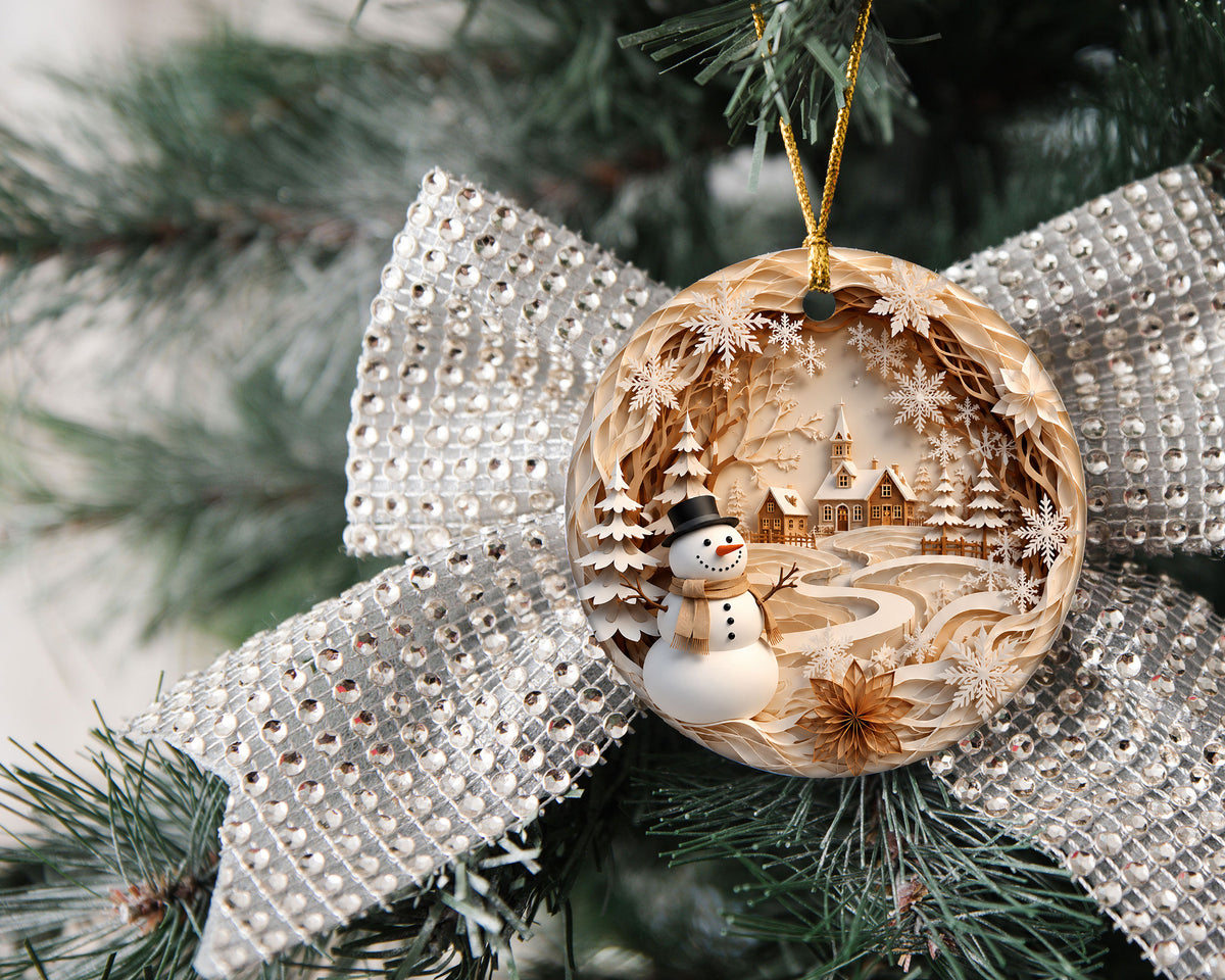 Snowman Winter Village Ornament 2026, Christmas Tree Ornament, Holiday Decoration, Christmas Keepsake Gift