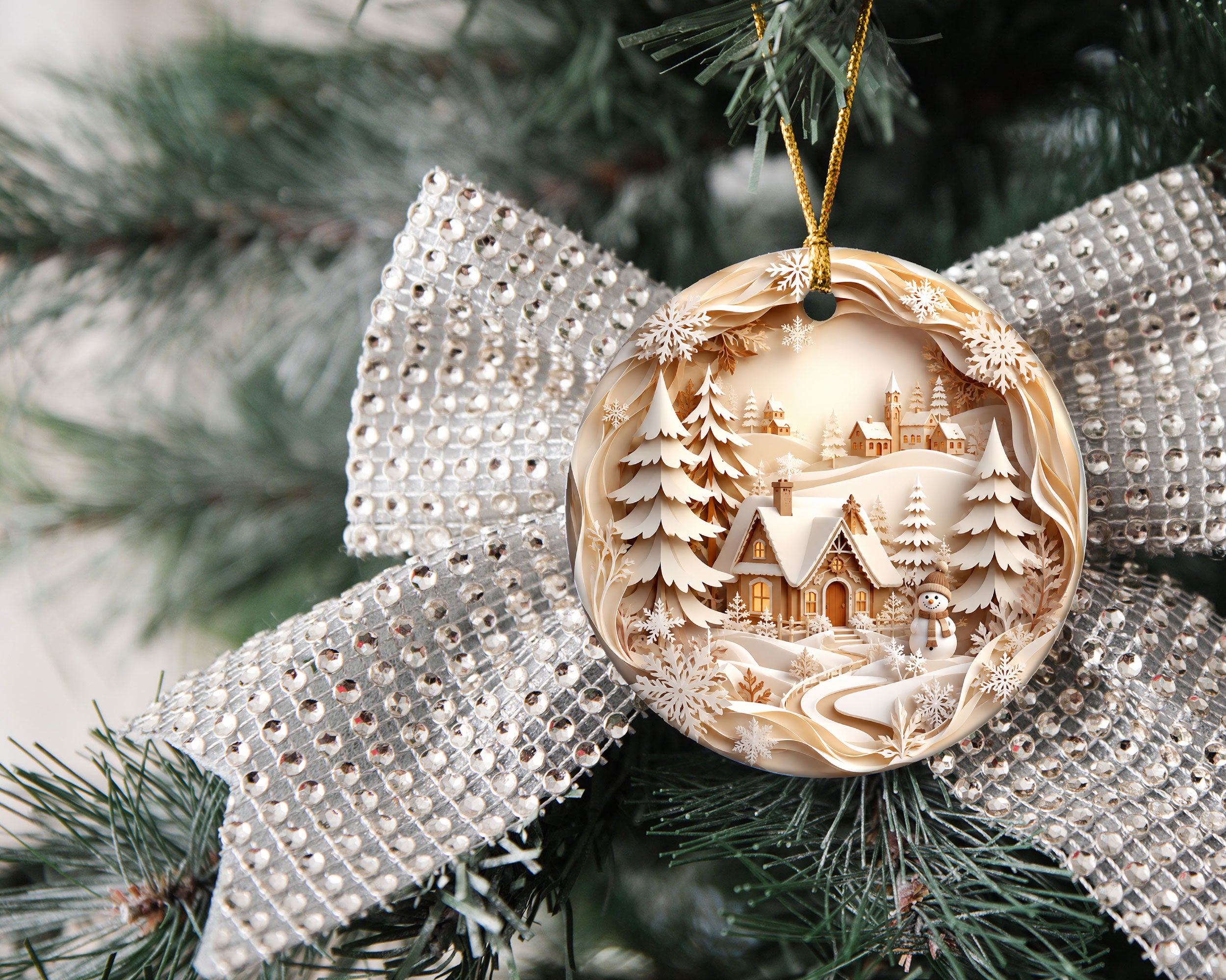 Snowman Holiday Ornament 2026, Winter Village Christmas Tree Ornament, Christmas Decoration