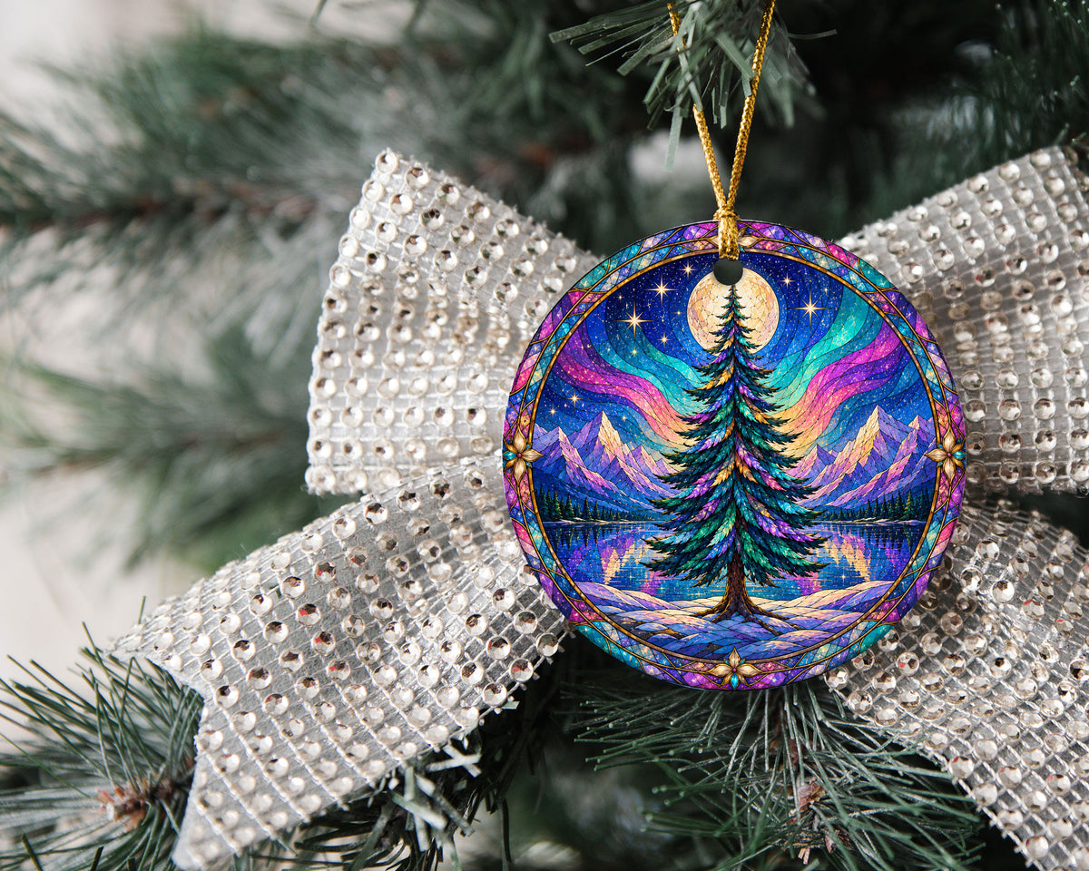 Aurora Borealis Christmas Ornament 2026, Christmas Tree Ornament, Winter Landscape Decoration