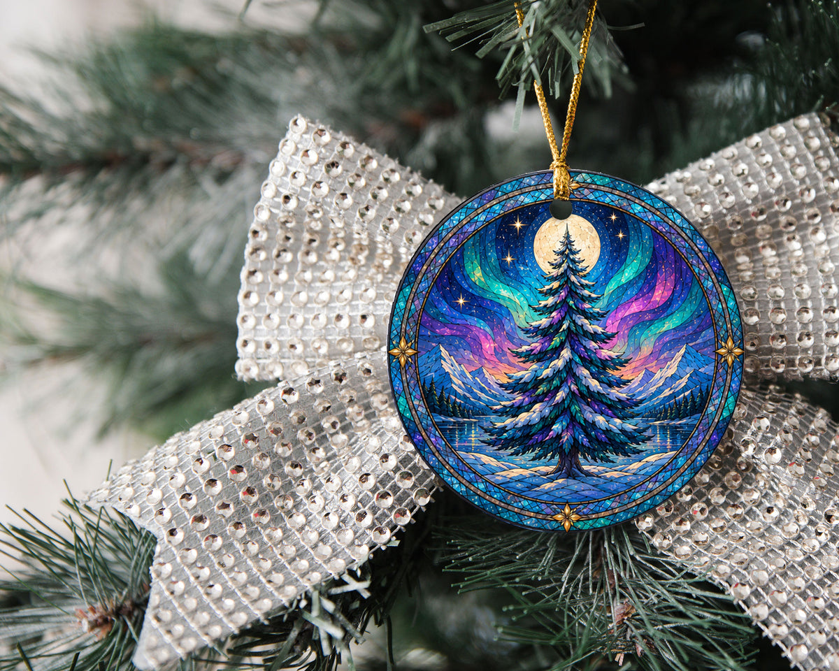 Christmas Tree Keepsake Ornament 2026, Northern Lights Holiday Ornament, Aurora Winter Decoration